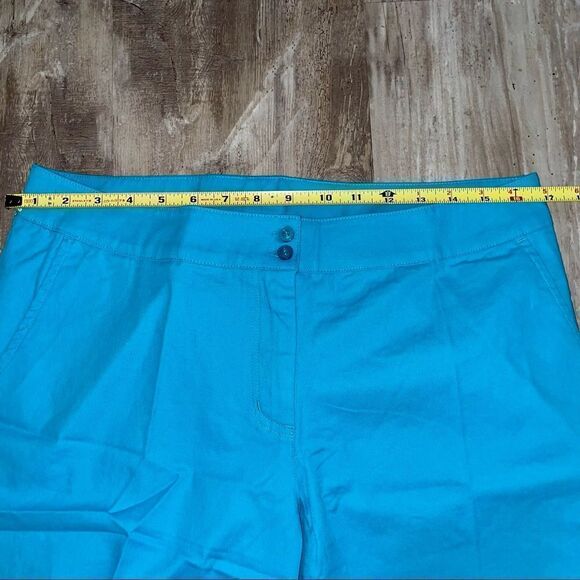 🆕 MARGARITAVILLE Bermuda turquoise stretch twill cotton shorts size 8 NWOT - Picture 3 of 13